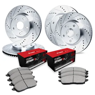 R1 Concepts WGUN2-73011 Brake Rotors - D/S - Silver W/ Optimum Oe Pads